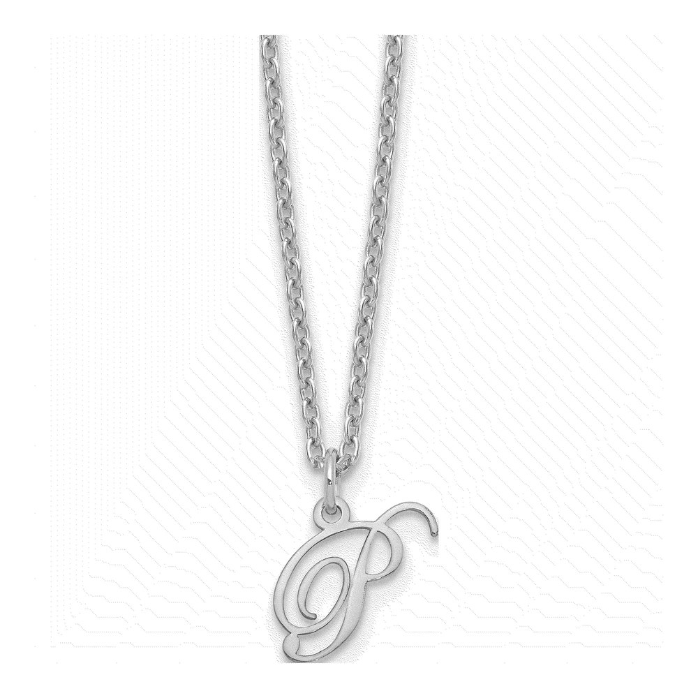 Sterling Silver Letter P Necklace