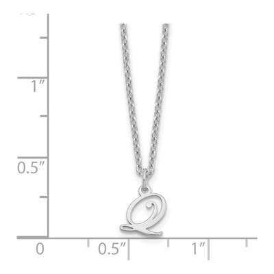 Sterling Silver Letter Q Necklace – view 3