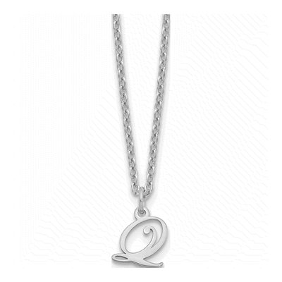 Sterling Silver Letter Q Necklace