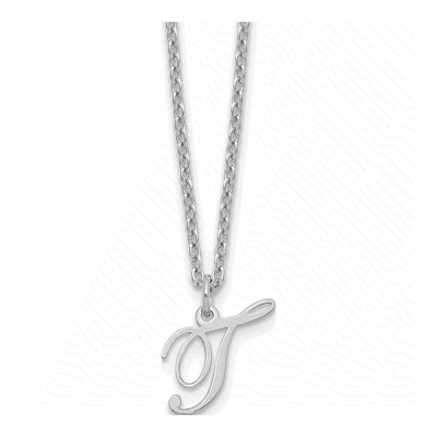 Sterling Silver Letter T Necklace