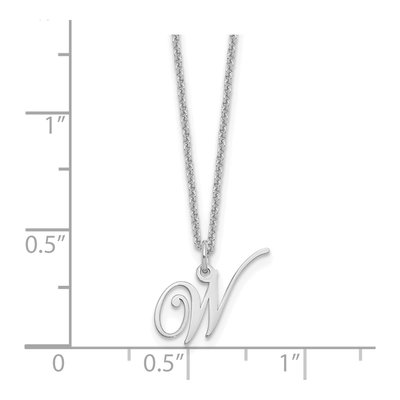 Sterling Silver Letter W Necklace – view 3