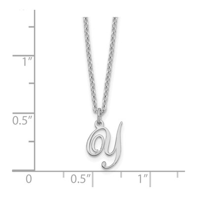 Sterling Silver Letter Y Necklace – view 3