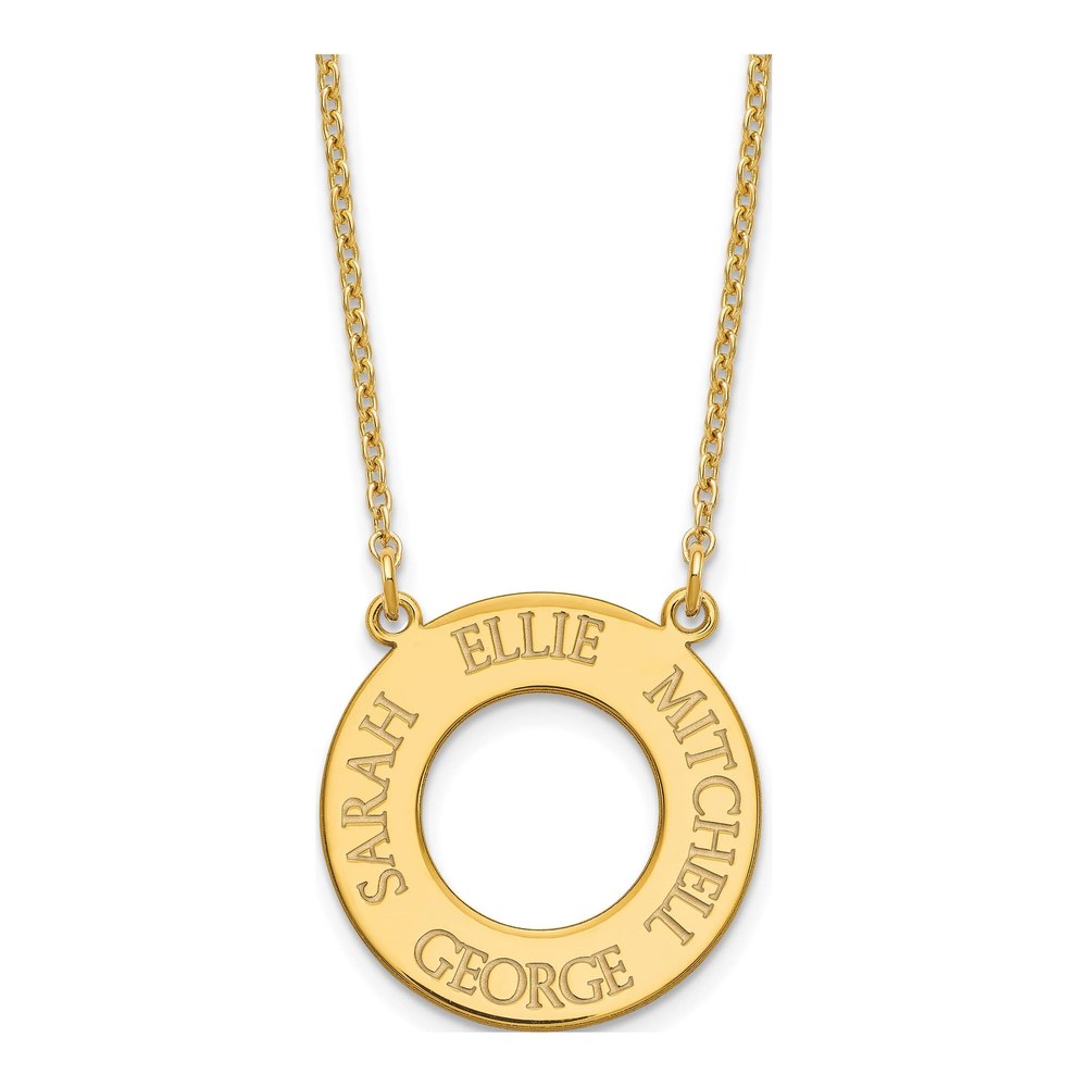 Gold-Plated Sterling Silver Personalized Circle Name Necklace