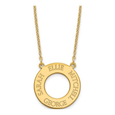 Gold-Plated Sterling Silver Personalized Circle Name Necklace