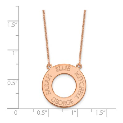 14K Rose Gold Personalized 4-Name Circle Necklace – view 3