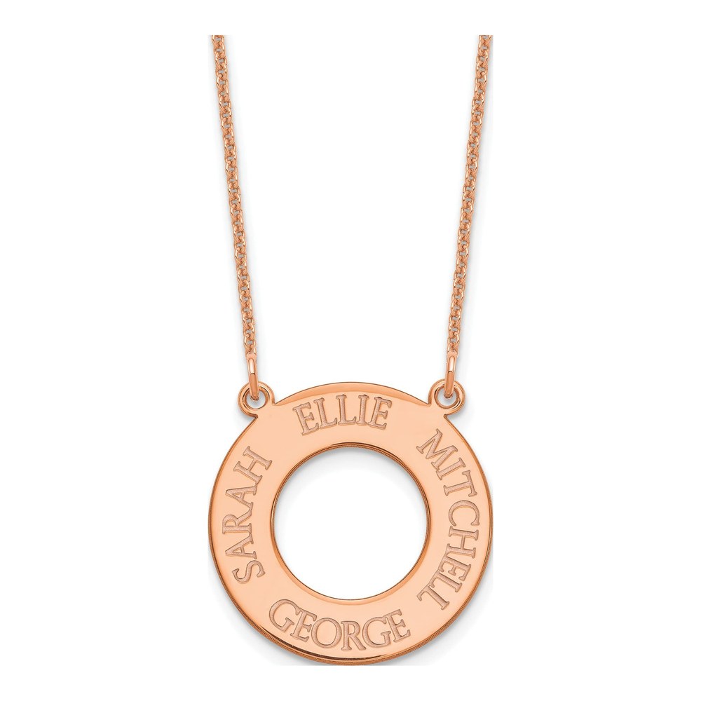 14K Rose Gold Personalized 4-Name Circle Necklace