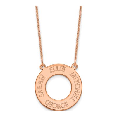 14K Rose Gold Personalized 4-Name Circle Necklace