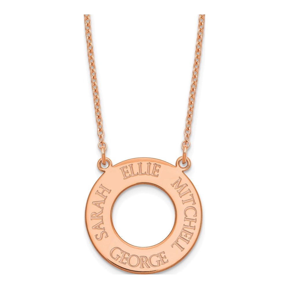 Rose Gold-Plated Sterling Silver Personalized Circle 4-Name Necklace