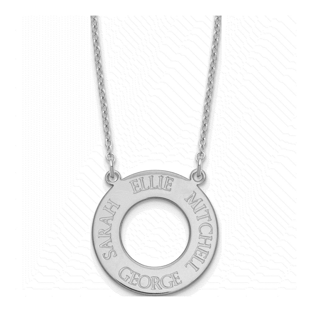 Sterling Silver Personalized Circle 4-Name Necklace