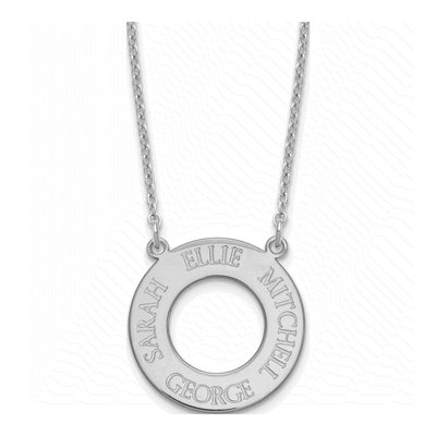 Sterling Silver Personalized Circle 4-Name Necklace