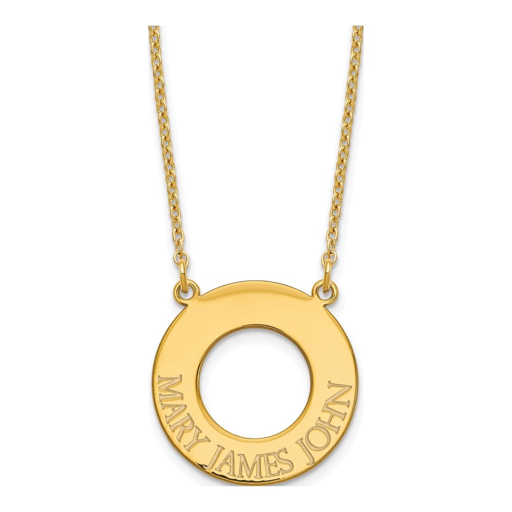 Gold-Plated Sterling Silver Personalized 3-Name Circle Necklace