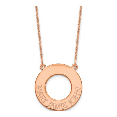 14K Rose Gold Personalized 3-Name Circle Necklace