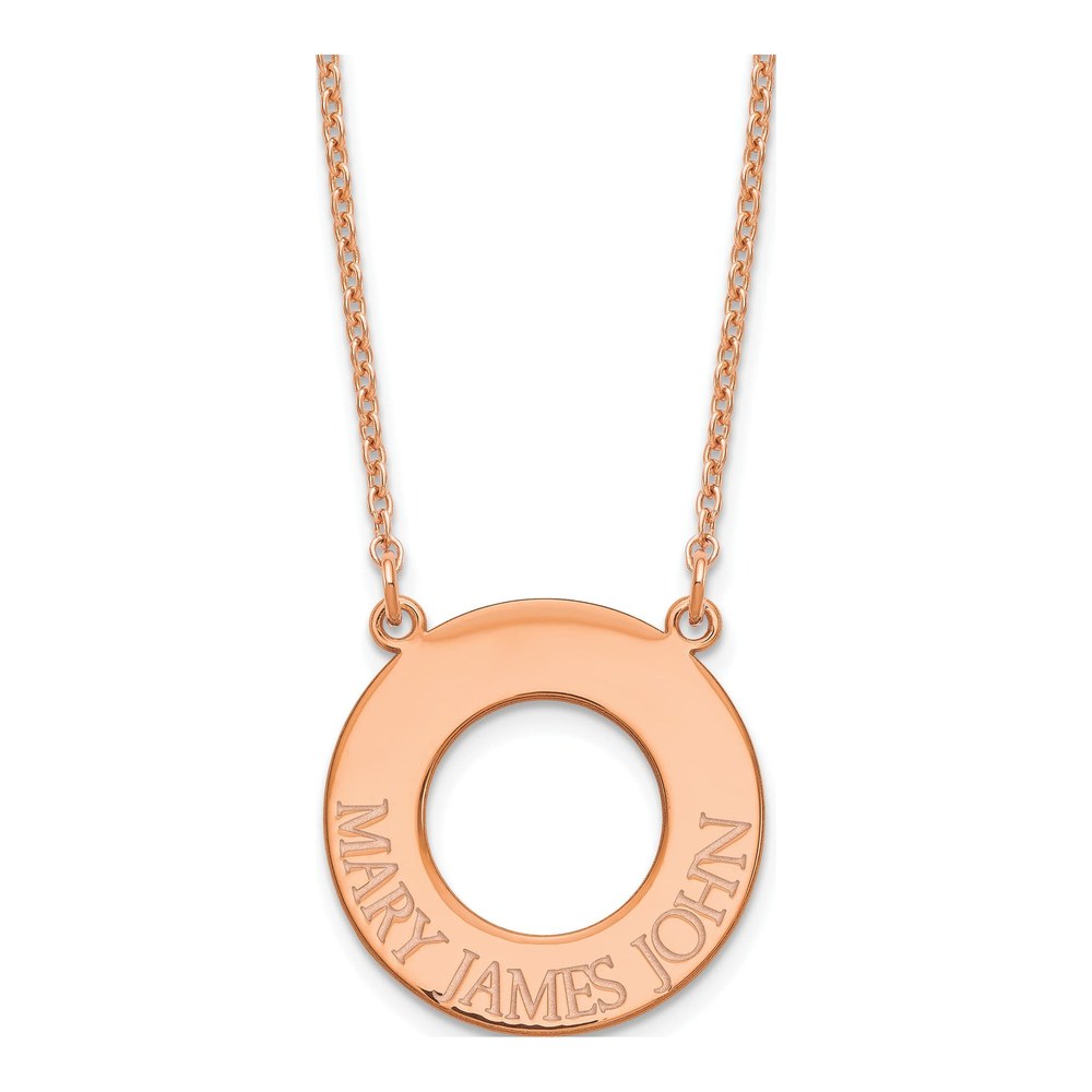 Rose Gold-Plated Sterling Silver Personalized Circle 3-Name Necklace