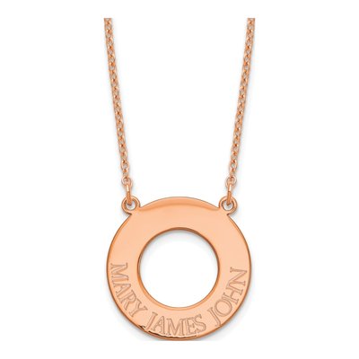 Rose Gold-Plated Sterling Silver Personalized Circle 3-Name Necklace