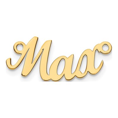 Gold-Plated Sterling Silver Curved Script Mt Font Name Plate Pendant – view 2