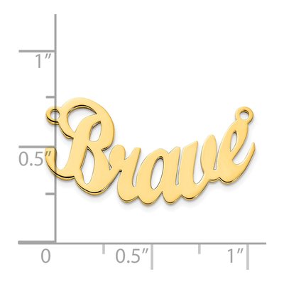 Gold-Plated Sterling Silver Curved Script Mt Font Name Plate Pendant – view 5