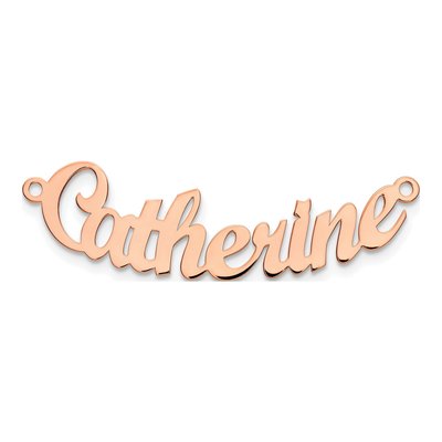 14K Rose Gold Personalized Curved Name Plate Pendant – view 4