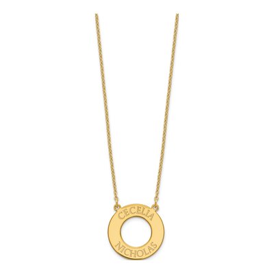 Gold-Plated Sterling Silver Personalized Circle 2-Name Necklace – view 2