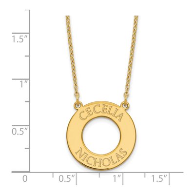 Gold-Plated Sterling Silver Personalized Circle 2-Name Necklace – view 3