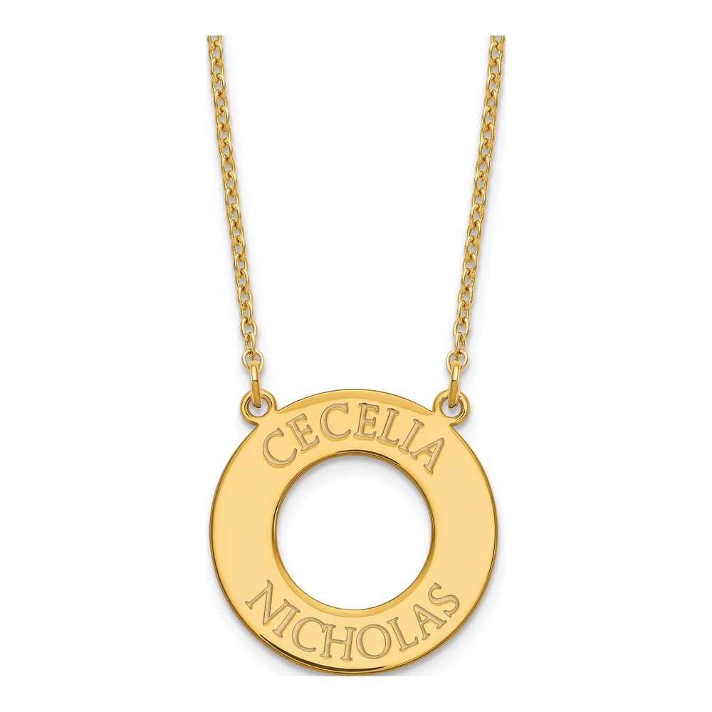 Gold-Plated Sterling Silver Personalized Circle 2-Name Necklace