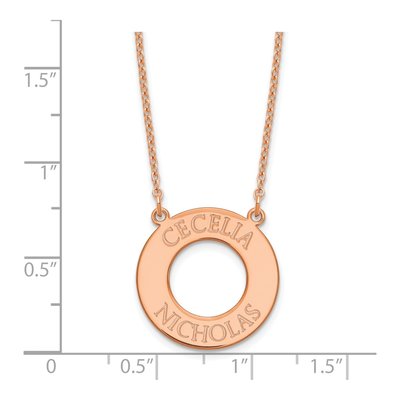 Rose Gold-Plated Sterling Silver Personalized Circle 2-Name Necklace – view 2