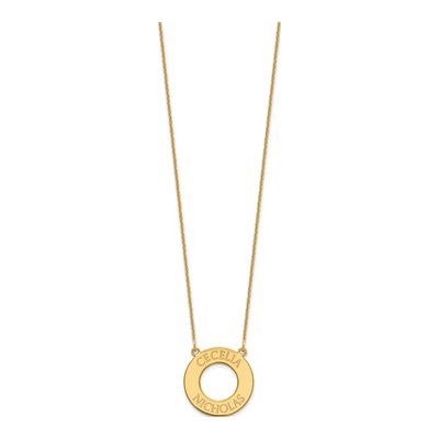 14K Yellow Gold Personalized Circle 2-Name Necklace – view 2