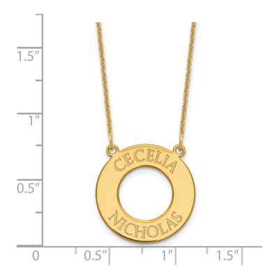 14K Yellow Gold Personalized Circle 2-Name Necklace – view 3