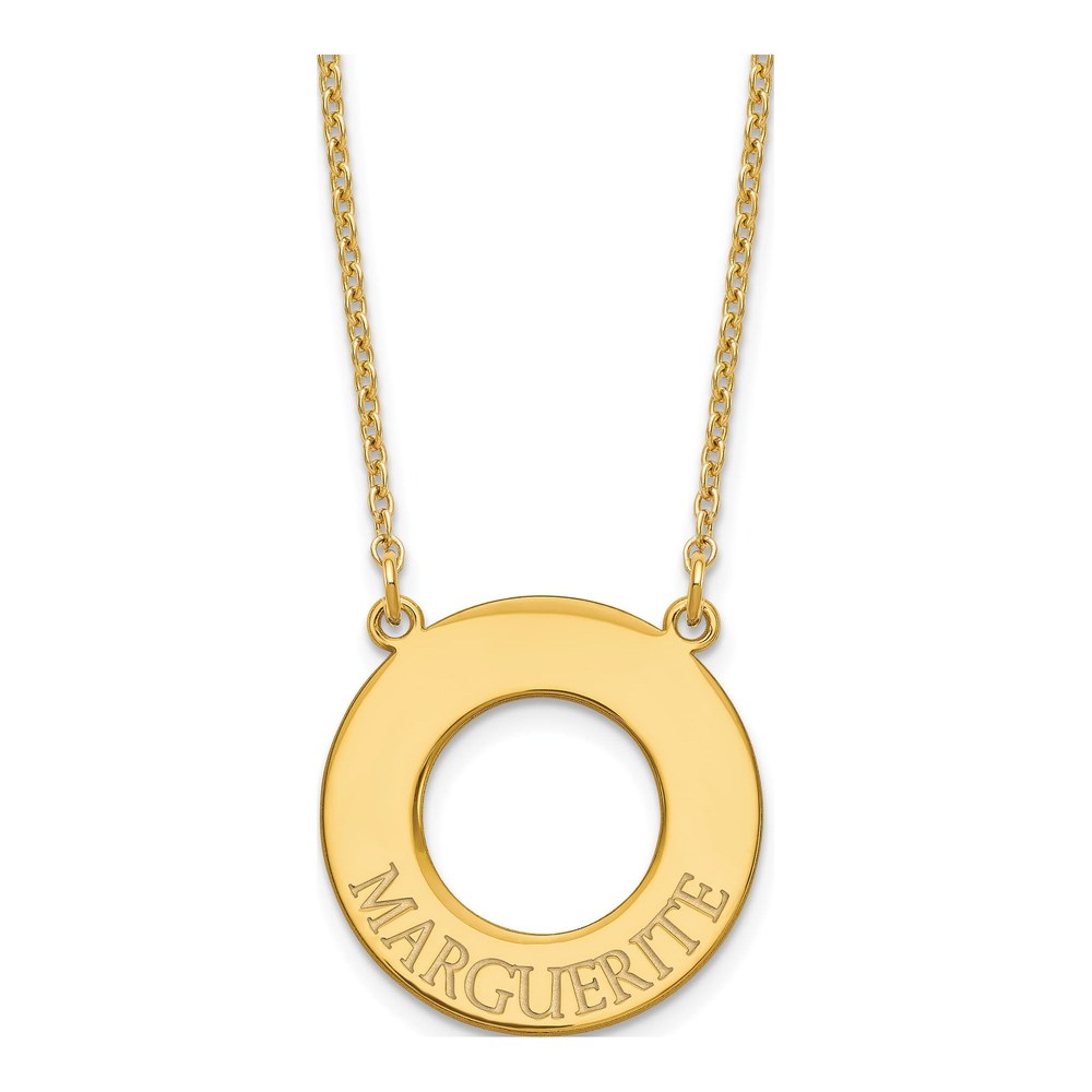 Gold-Plated Sterling Silver Personalized Circle Name Necklace