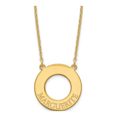Gold-Plated Sterling Silver Personalized Circle Name Necklace