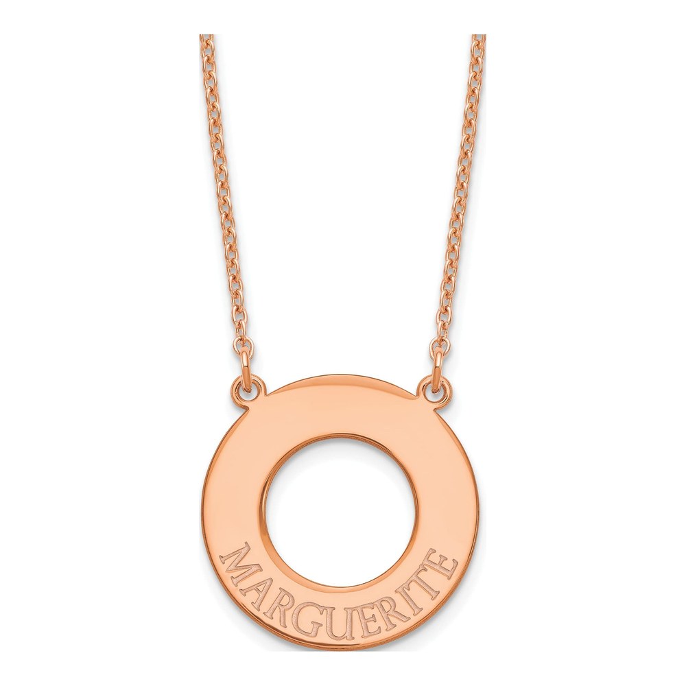 14K Rose Gold Personalized Name Circle Pendant