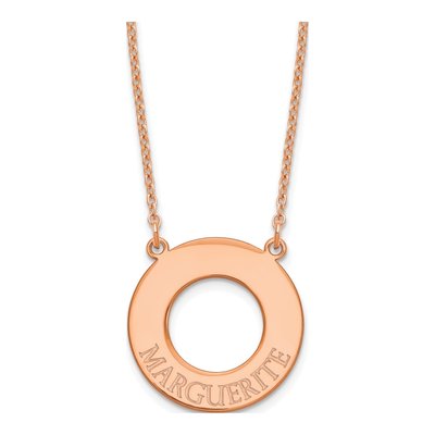 14K Rose Gold Personalized Name Circle Pendant