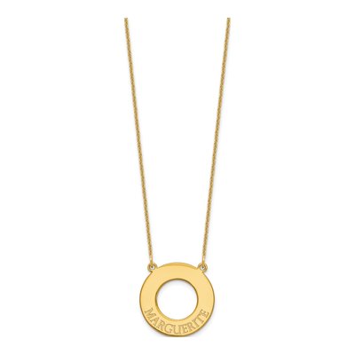 14K Yellow Gold Personalized Circle Name Necklace – view 2