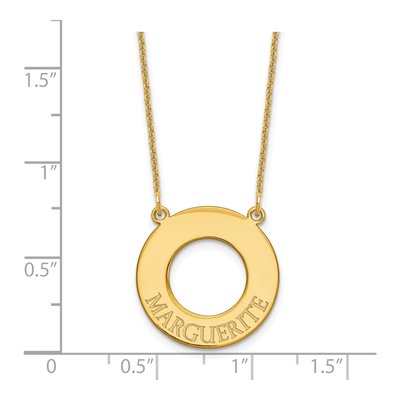 14K Yellow Gold Personalized Circle Name Necklace – view 3