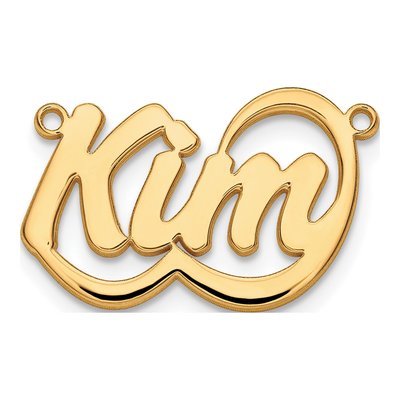 Gold-Plated Sterling Silver Bellamy Font Name Plate Pendant – view 2