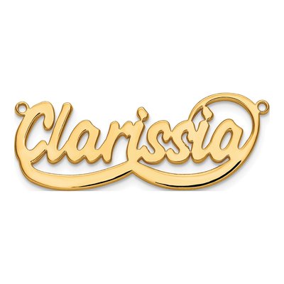 Gold-Plated Sterling Silver Bellamy Font Name Plate Pendant – view 4