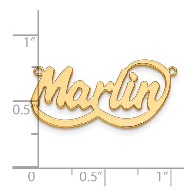 Gold-Plated Sterling Silver Bellamy Font Name Plate Pendant – view 5