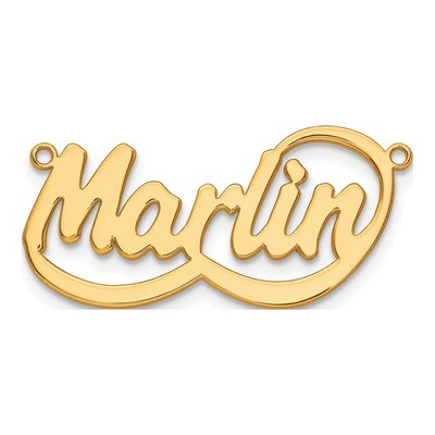 Gold-Plated Sterling Silver Bellamy Font Name Plate Pendant