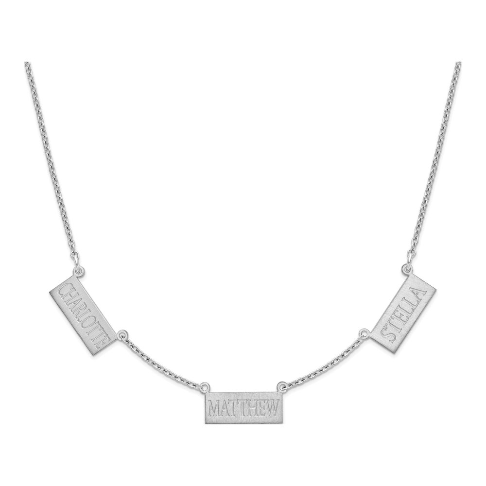 Sterling Silver Personalized Triple Bar Necklace