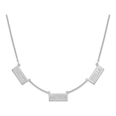 Sterling Silver Personalized Triple Bar Necklace