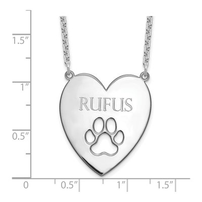 Sterling Silver Heart Paw Print Necklace – view 3
