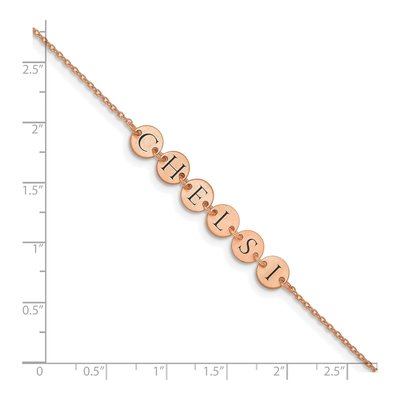 14K Rose Gold Personalized Letter Disc Bracelet – view 4