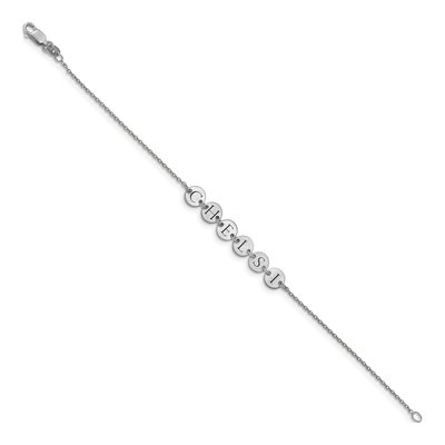 Sterling Silver Personalized Letter Disc Bracelet – view 2