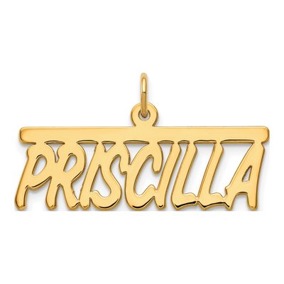 Gold-Plated Sterling Silver Personalized Name Plate Pendant – view 3