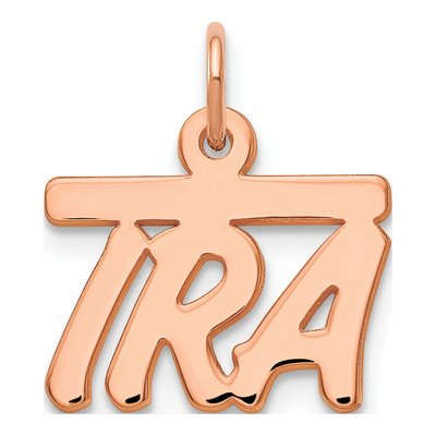 14K Rose Gold Bellamy Font Name Plate Pendant – view 2