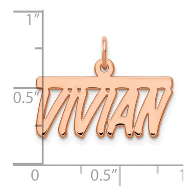 14K Rose Gold Bellamy Font Name Plate Pendant – view 3