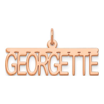 14K Rose Gold Arial Rounded Font Name Plate Pendant – view 3