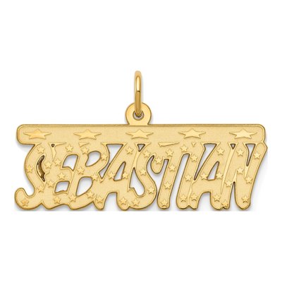 Gold-Plated Sterling Silver Bellamy Font Name Plate Pendant – view 4