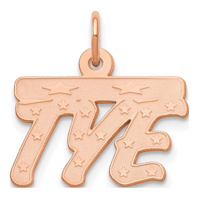 14K Rose Gold Bellamy Font Name Plate Pendant – view 2