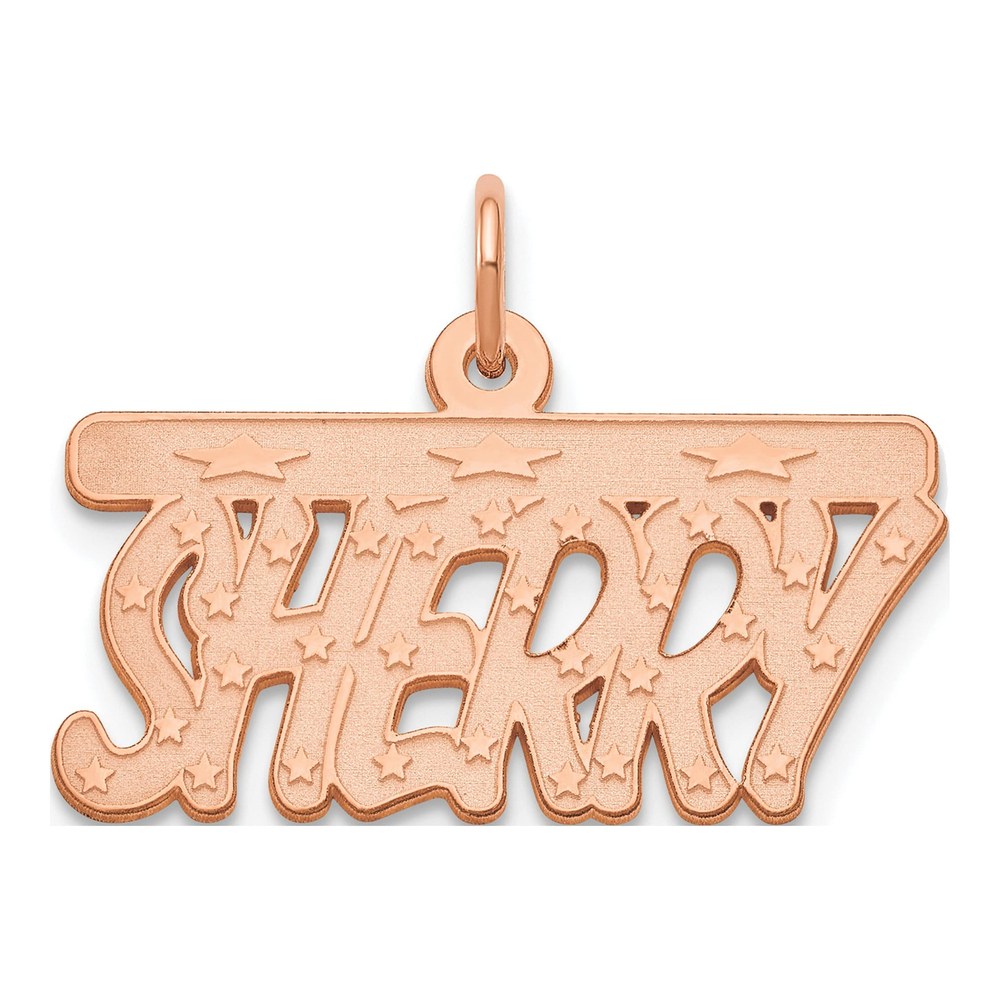 14K Rose Gold Bellamy Font Name Plate Pendant