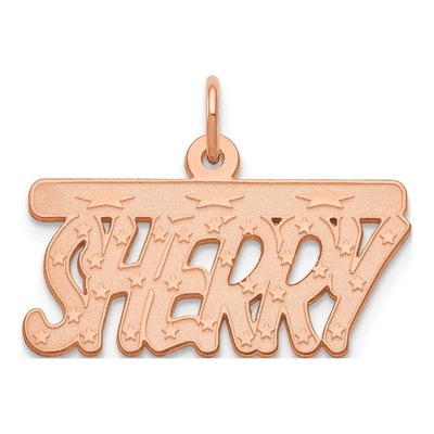 14K Rose Gold Bellamy Font Name Plate Pendant
